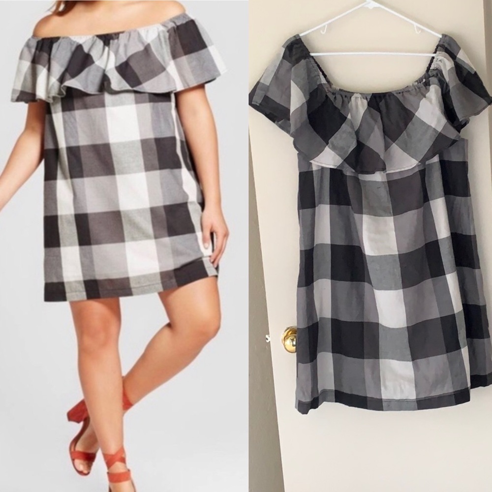Off the Shoulder Plaid Dress from Target